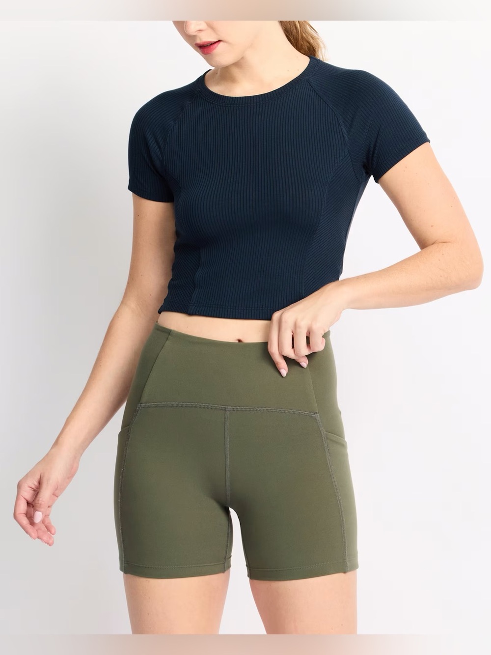 NWT Beyond Yoga Silhouette Cropped Tee - Nocturne Navy - S